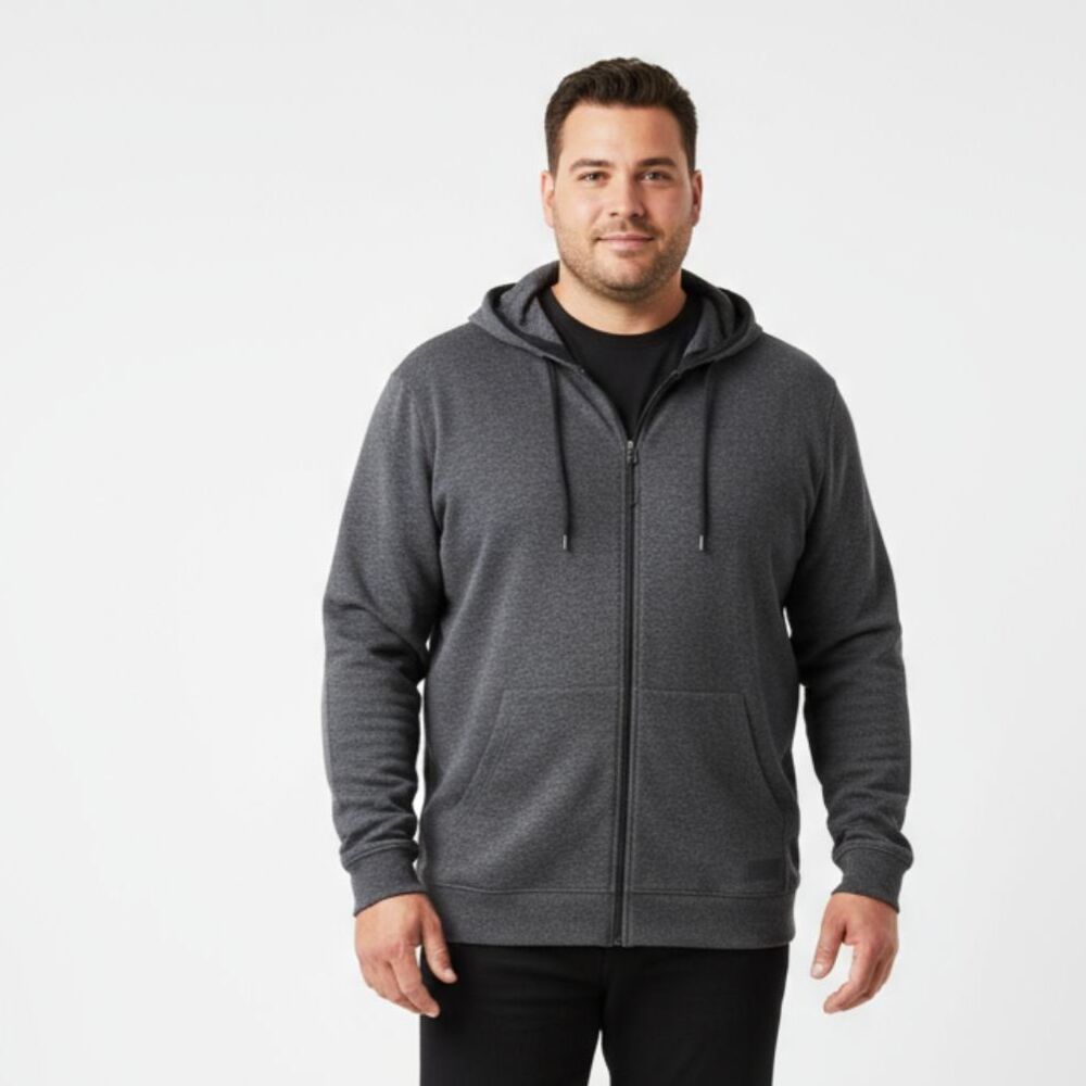 Jos. A. Banks Men's Gray Traveler Ribbed Long Sleeve Zip Up Hoody Jacket XXL